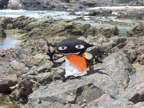 夏の海に満足するオレ